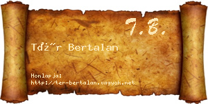 Tér Bertalan névjegykártya