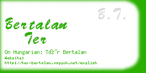 bertalan ter business card